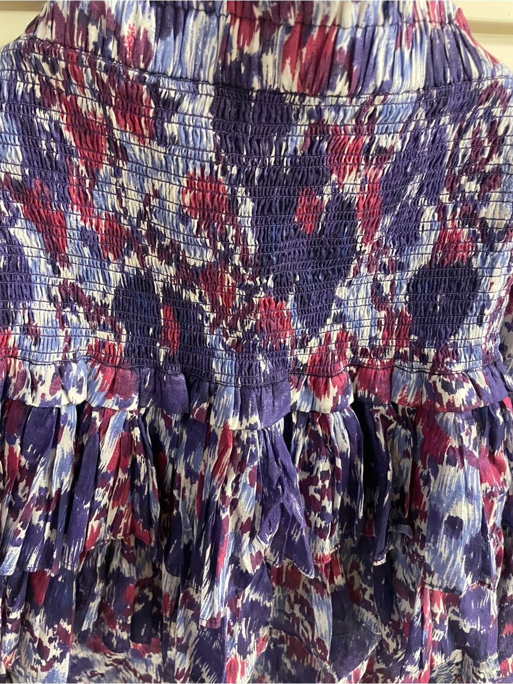 Floral Smocked Mini Skirt - Purple & Red